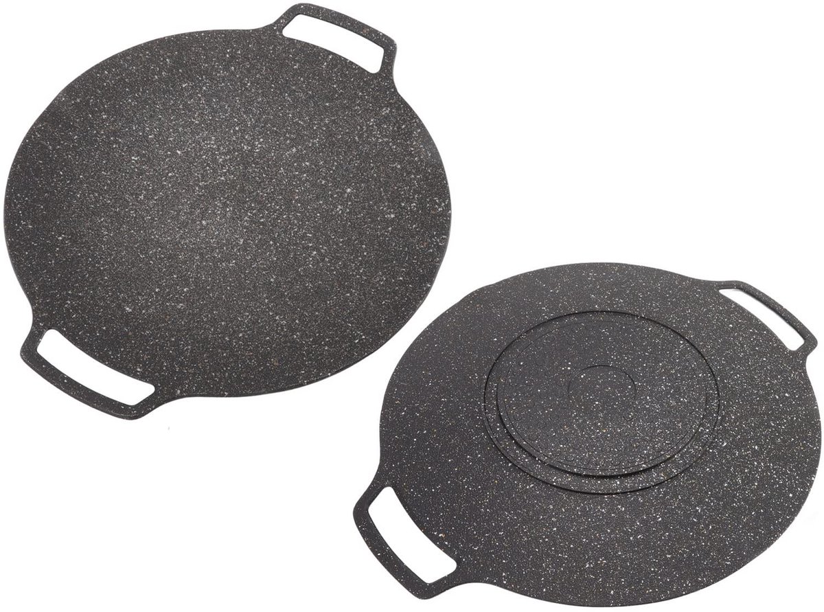 Dailygoods - Innovra - Dailygoods - Dailygoody - Koreaanse grillplaat - Grillpan - Draagbaar en multifunctioneel - 30 cm - Anti-aanbaklaag - Perfect voor outdoor en camping - Geschikt vo