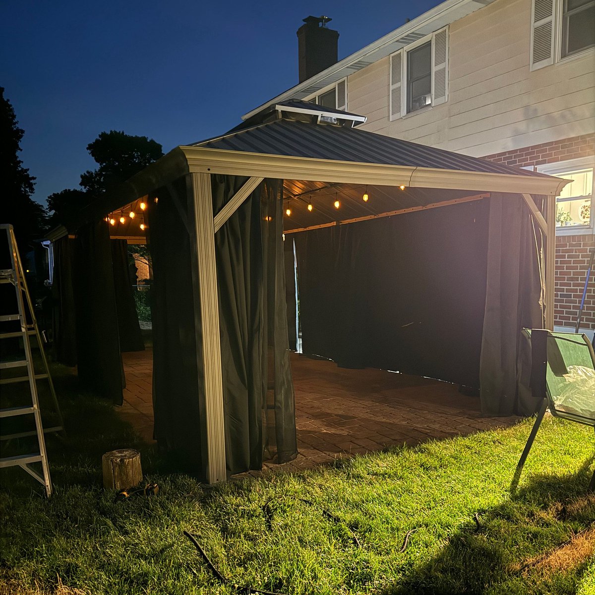 Purple Leaf Hardtop pavillon 7,35 x 3,65 m - gris clair luxe avec éclairage