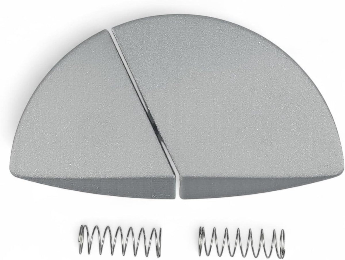 Drukknop Set - Spoelknop Veren - Toilet Reparatie - 3D Geprint Reserveonderdeel - 12.5 x 7.5 cm - Zilver