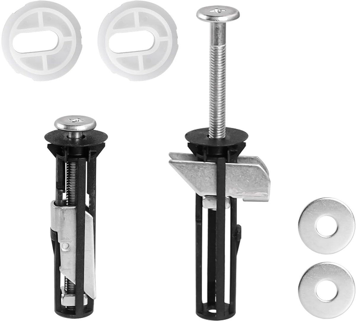 Toilet Seat Schroeven Set - 2 Stuks - Scharnier Schroeven - Expansie Schroeven - RVS Schroeven voor Universele Toiletbril en Deksel