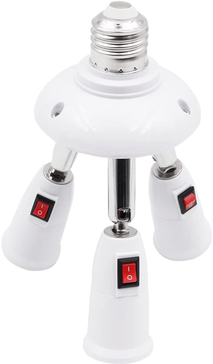 Dailygoody - 3 in 1 verstelbare E27 lichtsocket splitter - Geschikt