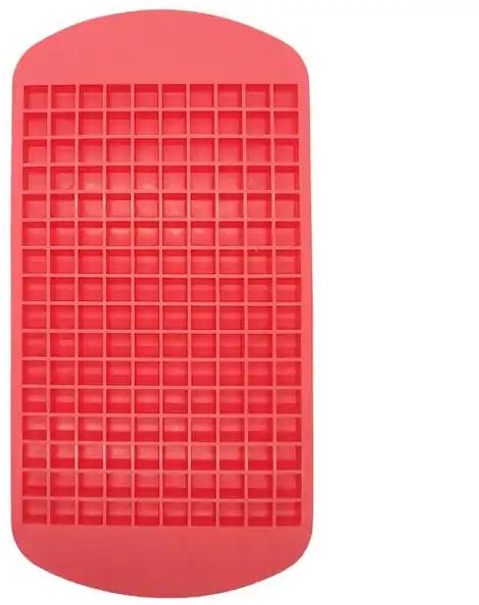 IJsblokjes vorm - IJsklontjes mal - 160 blokjes - Mini ijs blokjes - Ice cube tray - Ice mold - Kubus - Vierkant - Siliconen - Rood - Jonyx