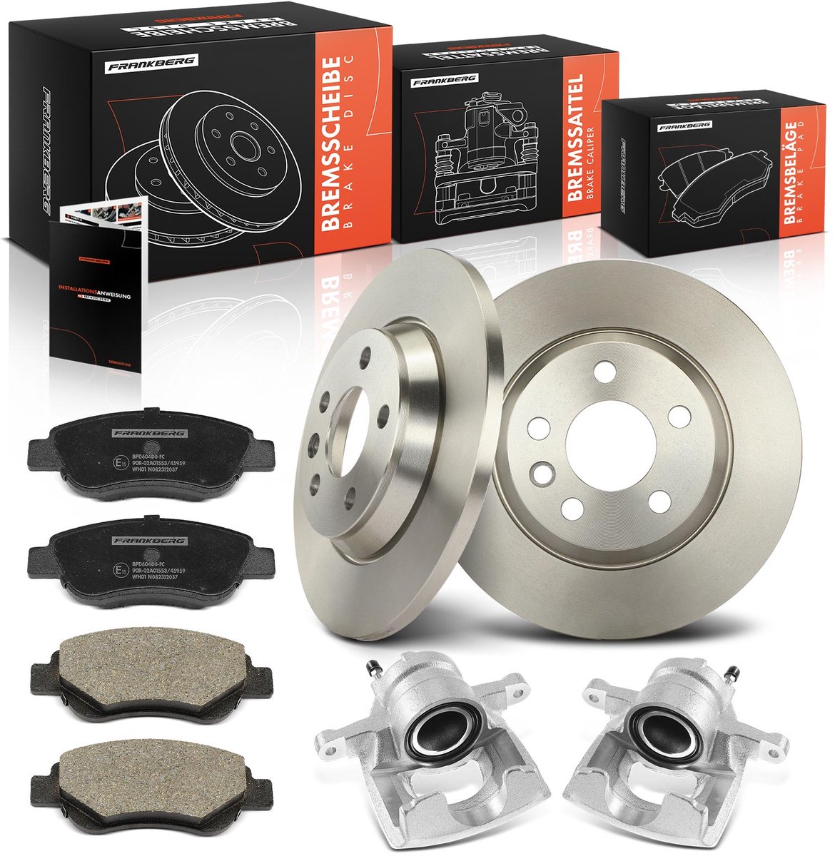 Frankberg 2x Remklauw+2x Remmen+4x Remblokken Voor voor Toyota Aygo
