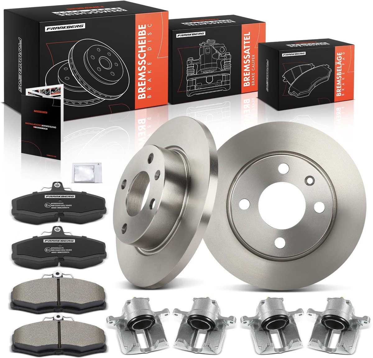 Frankberg 2x Remklauw+2x Remmen+4x Remblokken Voor voor VW