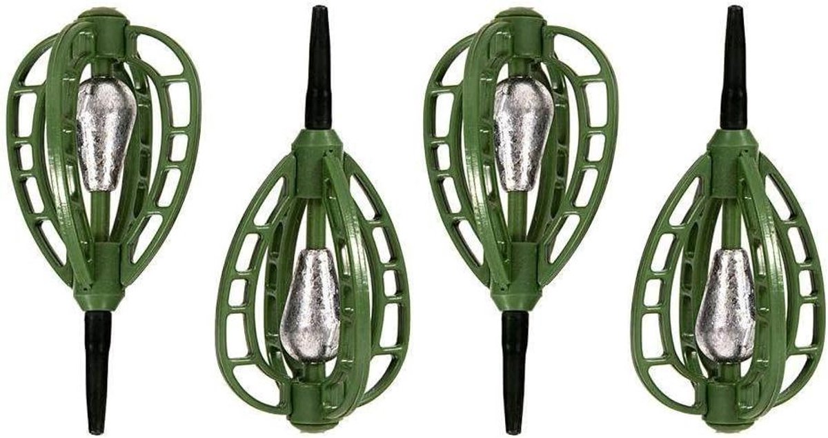 Vis Lood Set - Vissen Feeders - Karper Vissen - Corrosiebestendig Materiaal - 4 Stuks - Groen