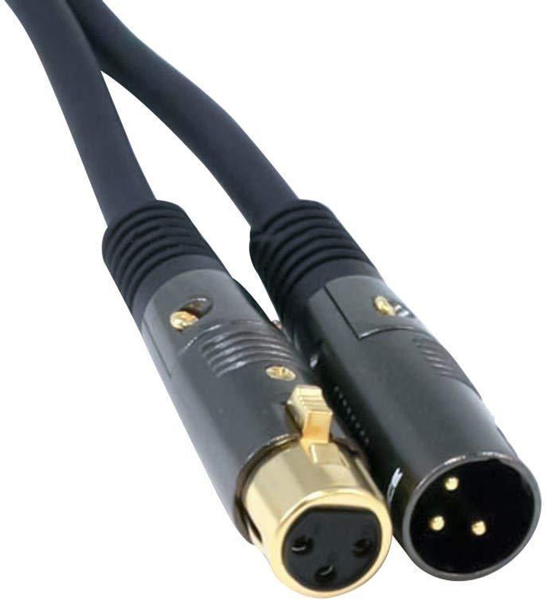 XLR Kabel - Microfoon Kabel - Professionele Audio - Vergulde Connectoren - 3 Voet - Zwart