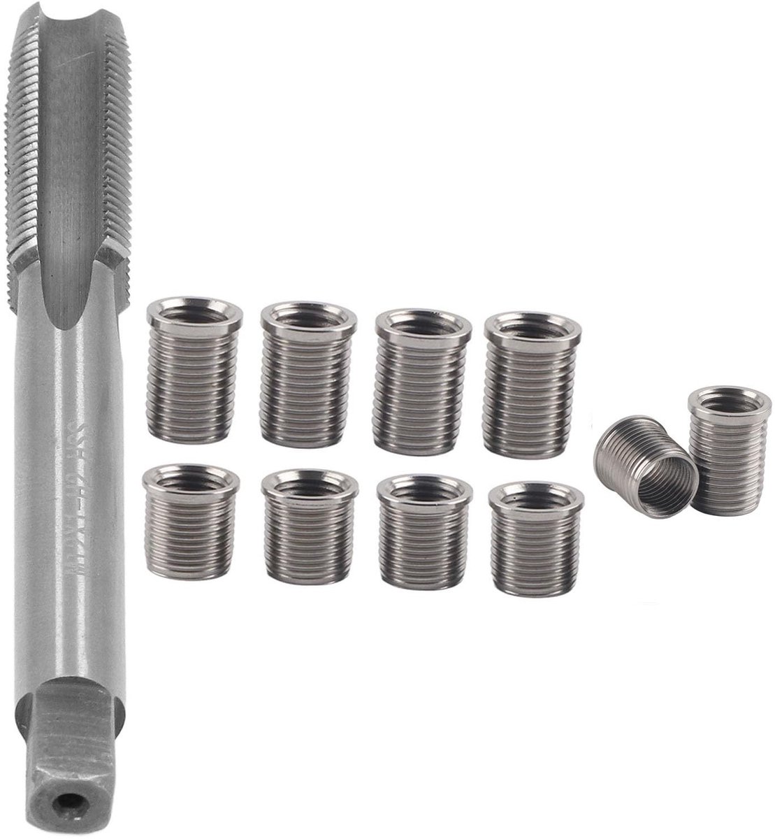 aladdien - Bougie-schroefdraadreparatieset - M10x1.0 en M12x1.0 - 11-delig - Roestvrij staal - Schroefdraadreparatie - Geschikt voor auto - Yosoo He..
