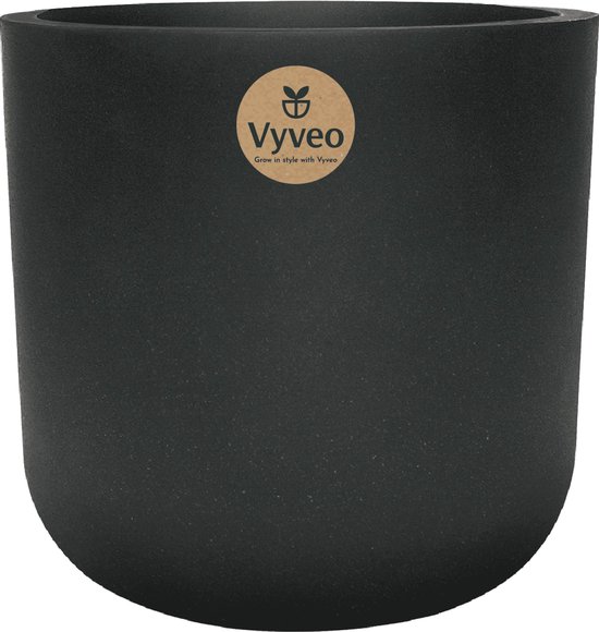 Vyveo - Pot de fleurs Orena - 30x28 - Zwart - Pot de fleurs pour intérieur et extérieur - Léger - Résistant aux chocs - Résistant au gel - Résistant aux UV