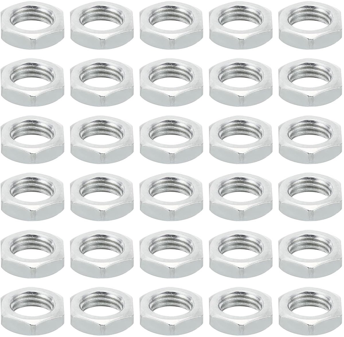 M12 x 1.5 Stalen Zeskantmoeren - 30pcs Metrische Draad - Gegalvaniseerde Hardware - Bevestigingsmiddelen voor Lampen en Machines - 5mm Hoogte