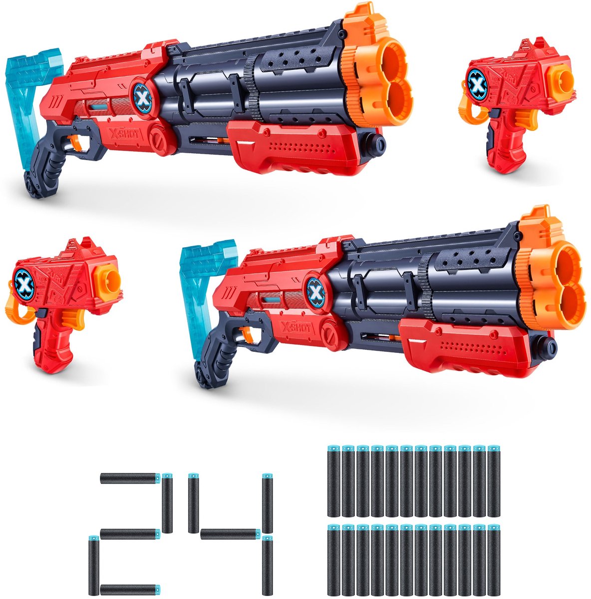 ZURU X-Shot Excel 2x Vigilante & 2x Micro - Foam darts - Actie speelgoed