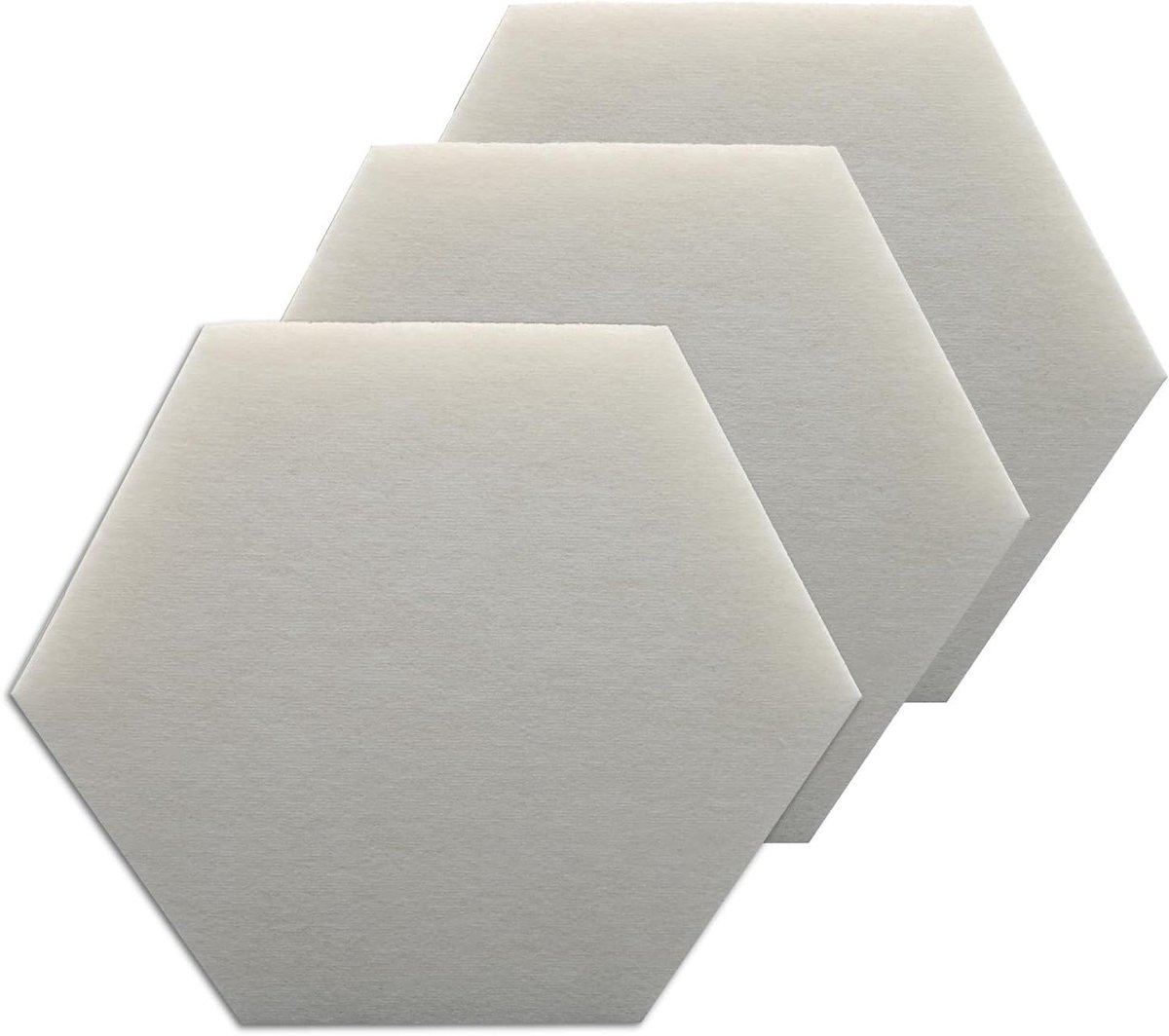 Akoestische Platen - Geluidsdempers Zeshoek - Ruimte Akoestiek Verbeteren - Klasse A Geluidsisolatie - 3 Stuks 290mm - Wit