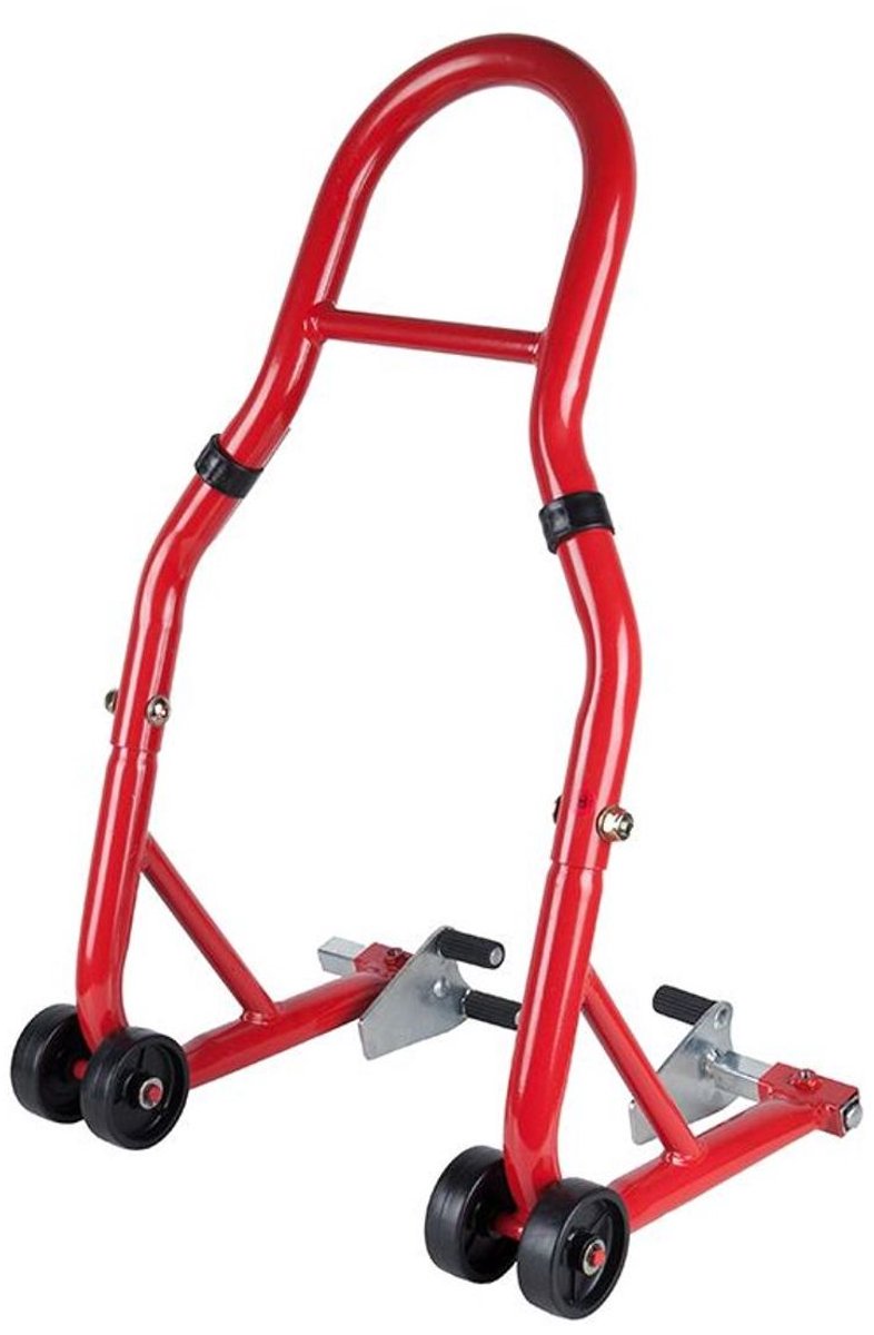 MOTOBLOUZ Paddockstand Voor – Universele Motorstandaard voor de Vork – Draagvermogen 200 – Instelbare Breedte 18-27 cm – Inclusief Rubberen Adapters