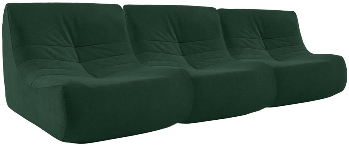 sweeek Set van 3 waterafstotende velours fauteuils 1 zitplaats l 91 x b 105 x h 72cm - sokol Groen