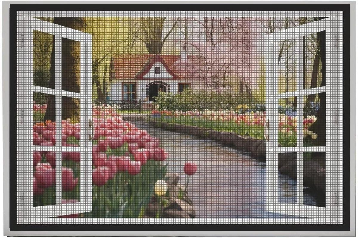 Horren voor Ramen - Muggenhor Raam - Insecten Buiten Houden - Versterkt Fijn Gaas - 60 x 130 cm - Zwart