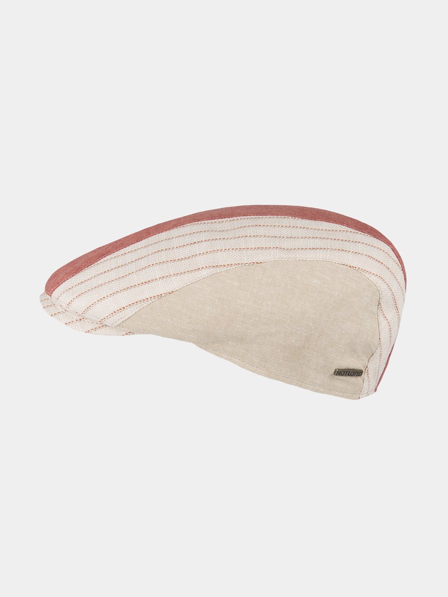Caleb - Linnen flat cap - Rood