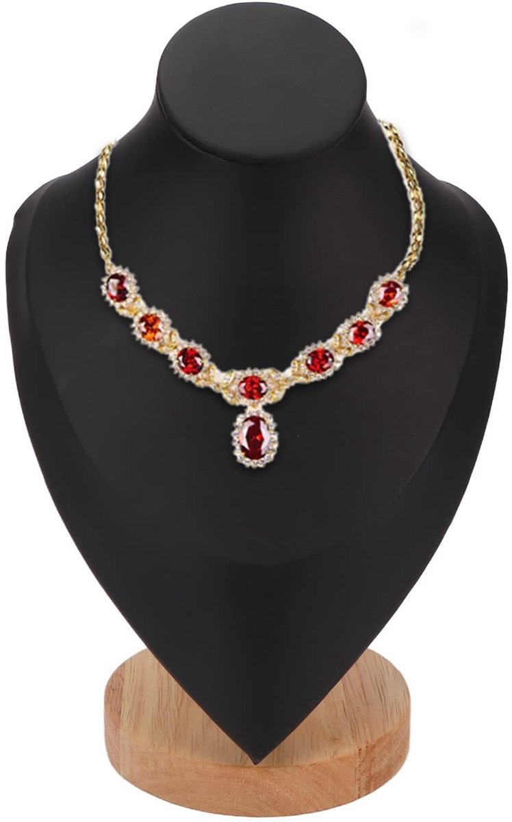 aladdien - Sieraden Buste - Displaystandaard voor Halskettingen - Zwart - Zachte Stof - Bescherming voor Sieraden - Geschikt voor Dames - 6.5x4.1x9.3i