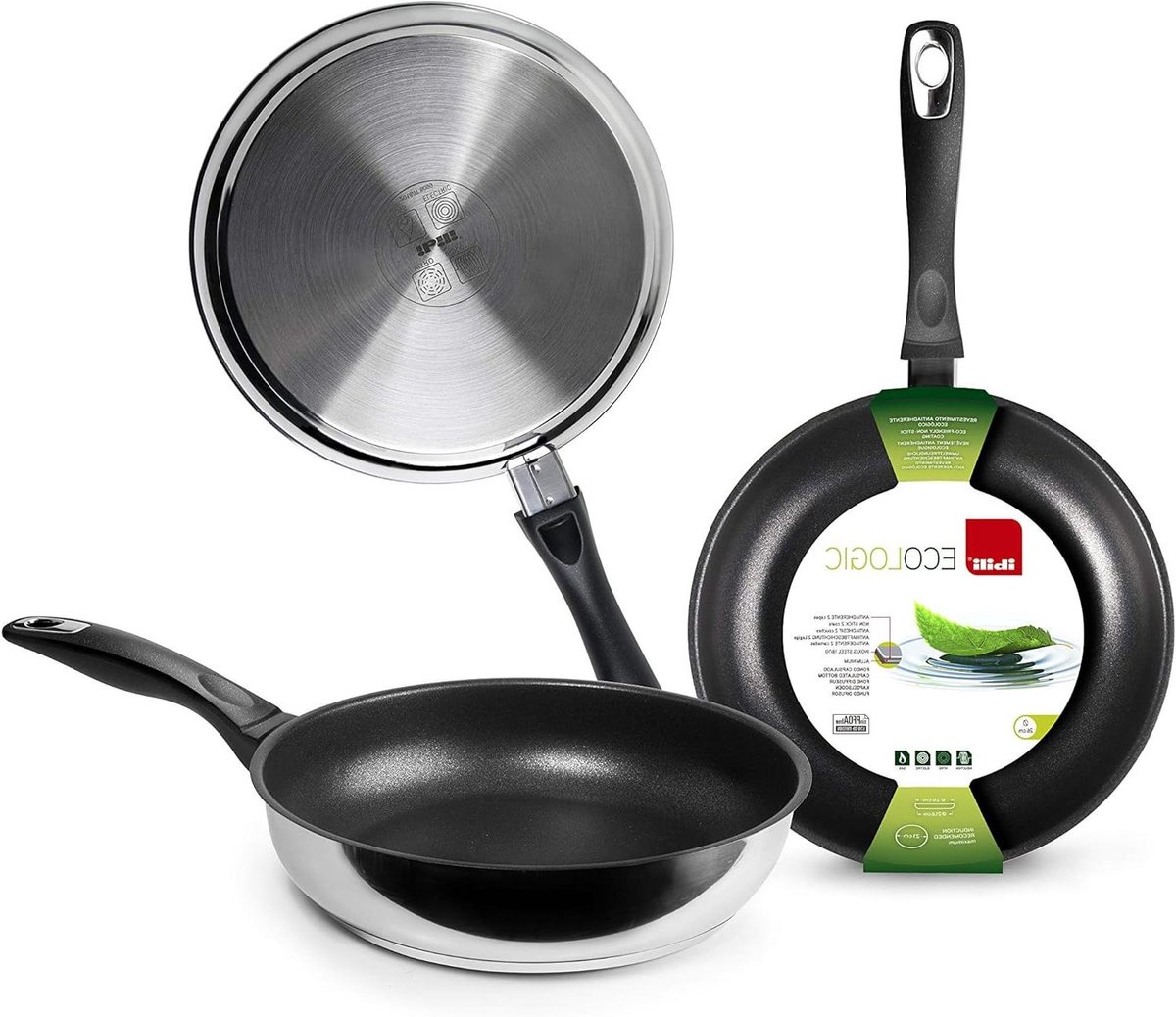 Koekenpan - Antiaanbakpan - Koken en bakken - Full induction bodem - 22 cm - Zwart
