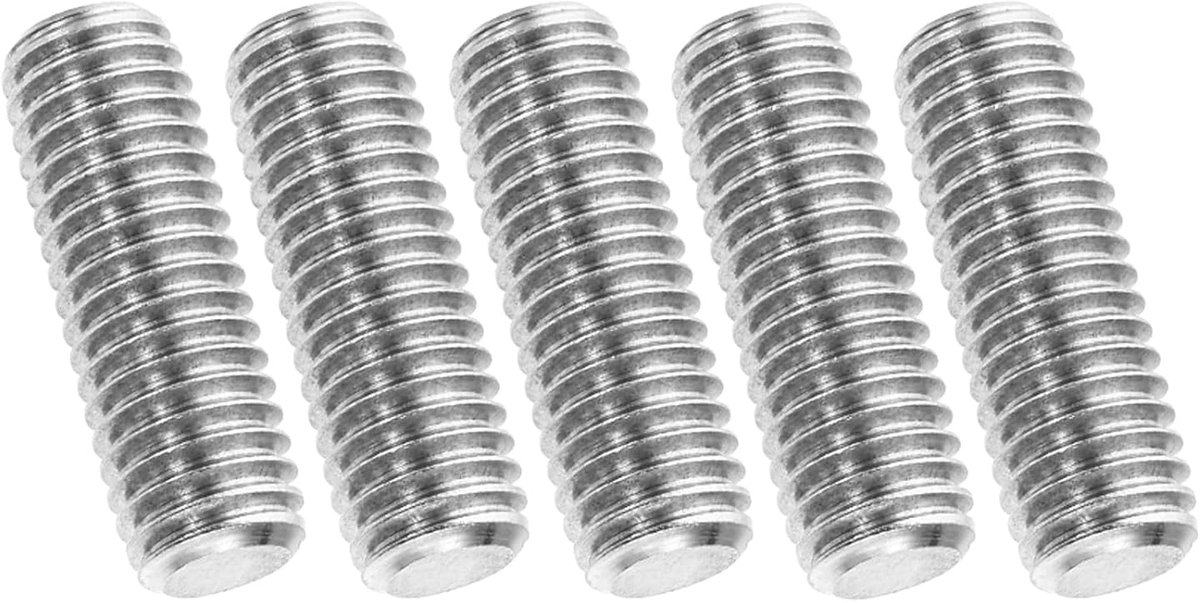 1/2"-13 UNC Volledig Draadstang RVS 304 - 5 Stuks - 1.5" Lange Draad - Voor Bouten - Ankers - Klemmen - Haak - U-Bouten