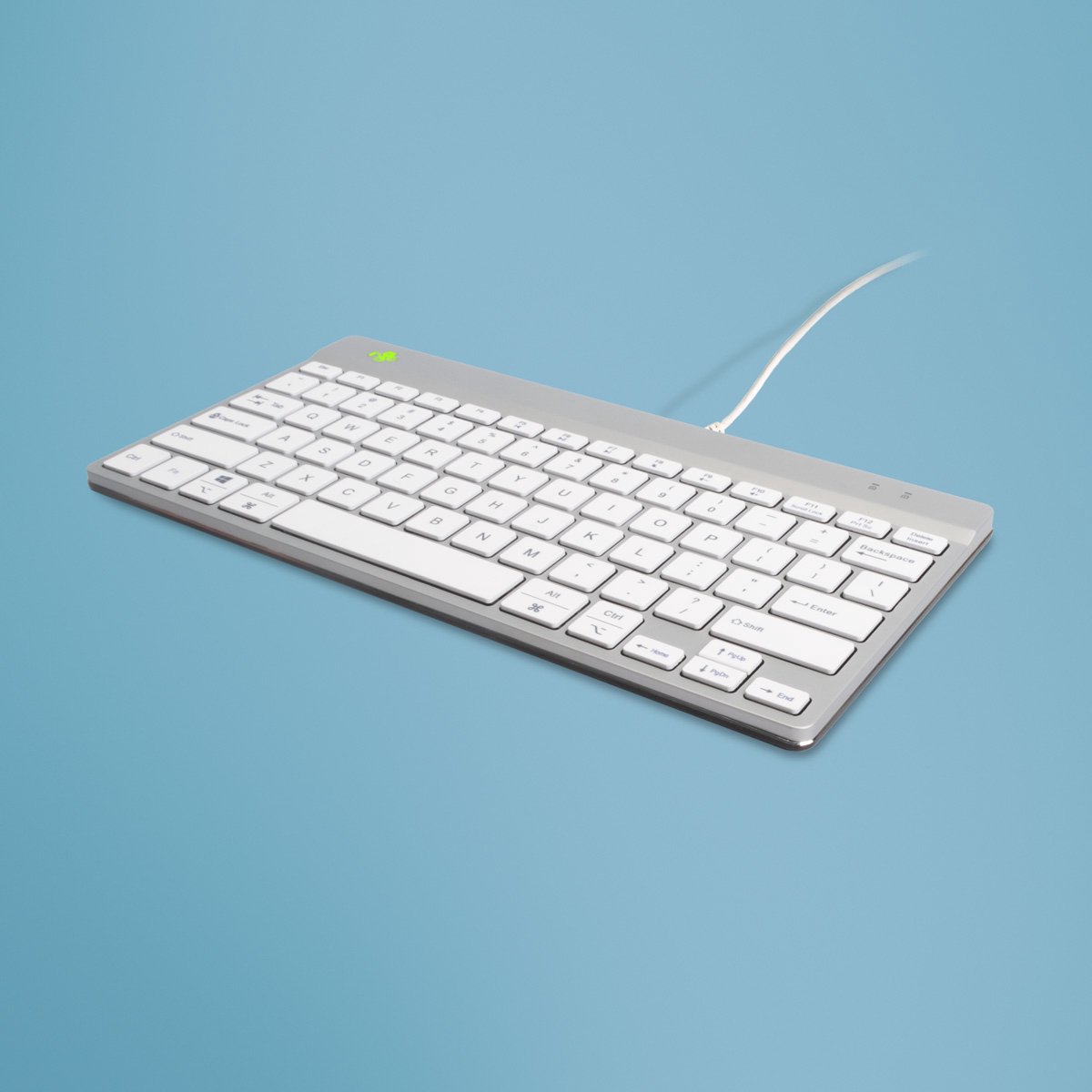 R-Go Compact Break - Ergonomisch Toetsenbord - Pauze-indicator - Ultradun - US QWERTY - Wit
