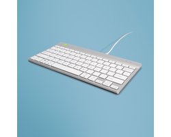 R-Go Compact Break - Ergonomisch Toetsenbord - Pauze-indicator - Ultradun - US QWERTY - Wit