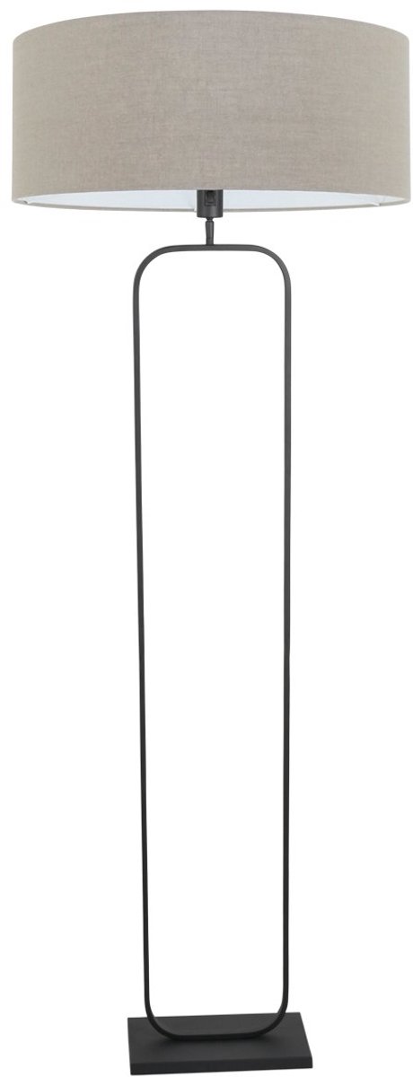 Vloerlamp Stang 4823ZW - Grijs linnen kap, zwart metaal armatuur, 147 cm hoog, kantelbaar - Steinhauer