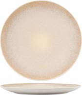 Cookinglife Dinerborden Nola Sand - Hoofdgerecht Bord - Rond Bord - Dinner Plate - Aardewerk - Sand - Reactive Glaze Vaatwasserbestendig - 27 cm - 6 Stuks