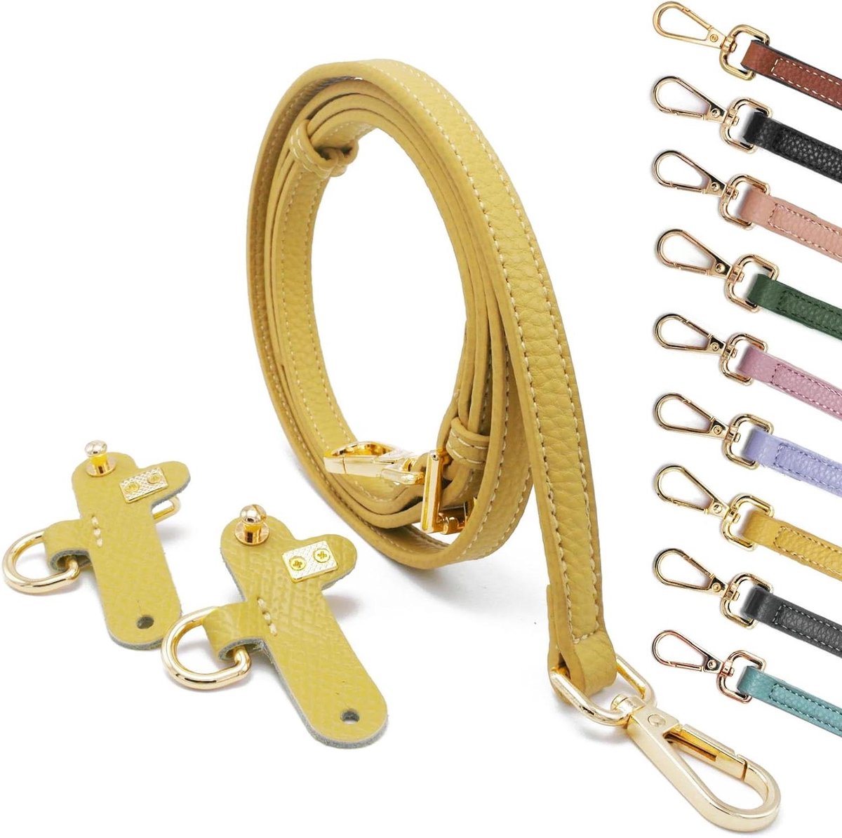 Handtassen Band - Schouderband Vervanging - Tassen Personaliseren - Eenvoudige Installatie - 1.2cm Breed - Geel Goud