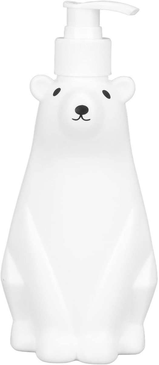 Dailygoody - Shampoodispenser - Navulbare zeepdispenser - Schattige witte beer - Handafwasmiddel - Perfect voor badkamer - 450 ml
