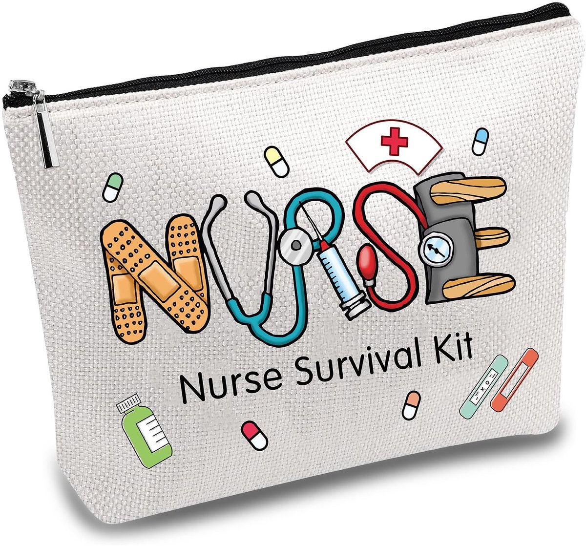 Store_7 - Verpleegster Survival Kit - Multifunctionele Make-up Tas - Grappige Reistas - Canvas Toilettas - Geschikt voor Verpleegkundige Student - ...
