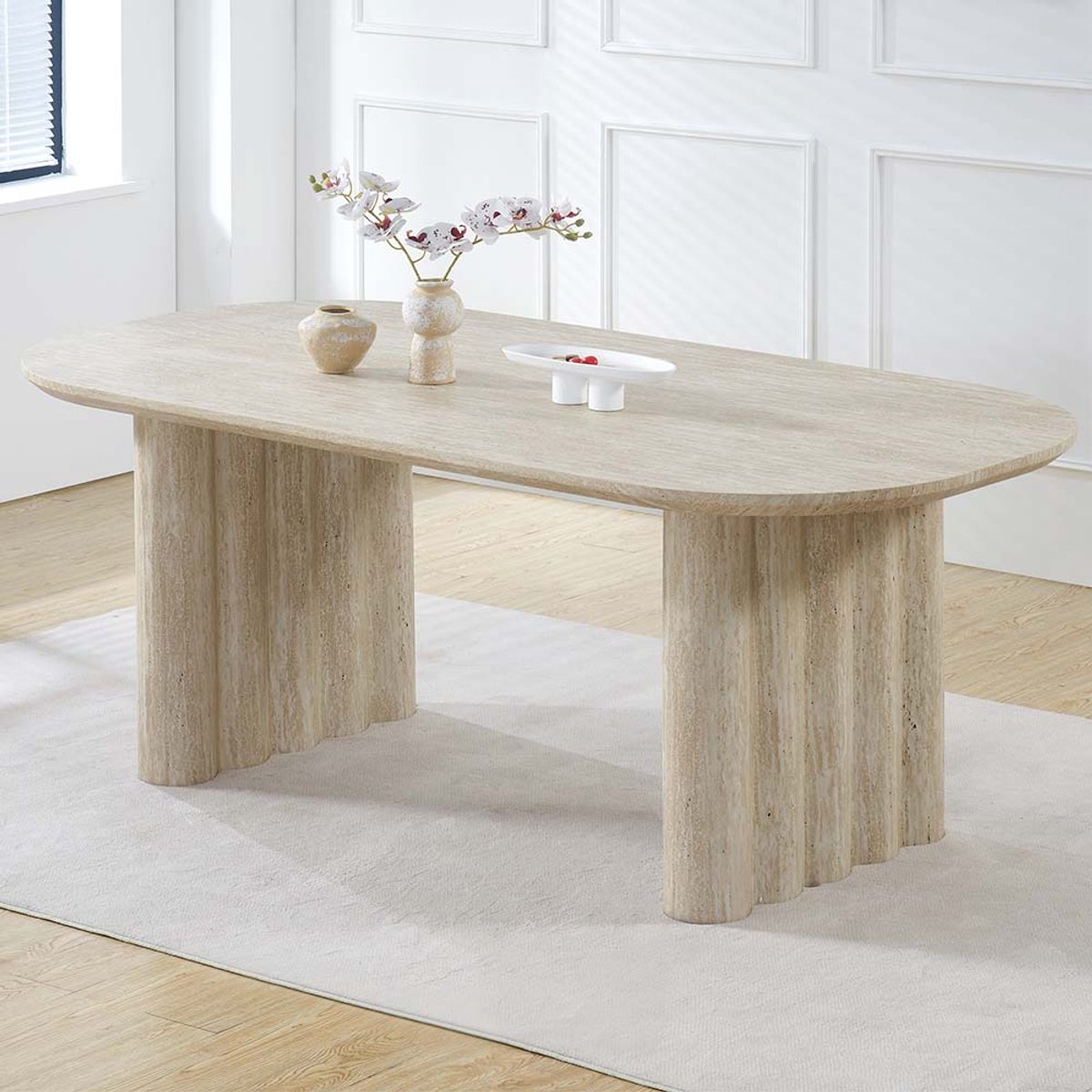 Milton & Oldbrook Eettafel 200 cm Zafra Travertinlook Beige