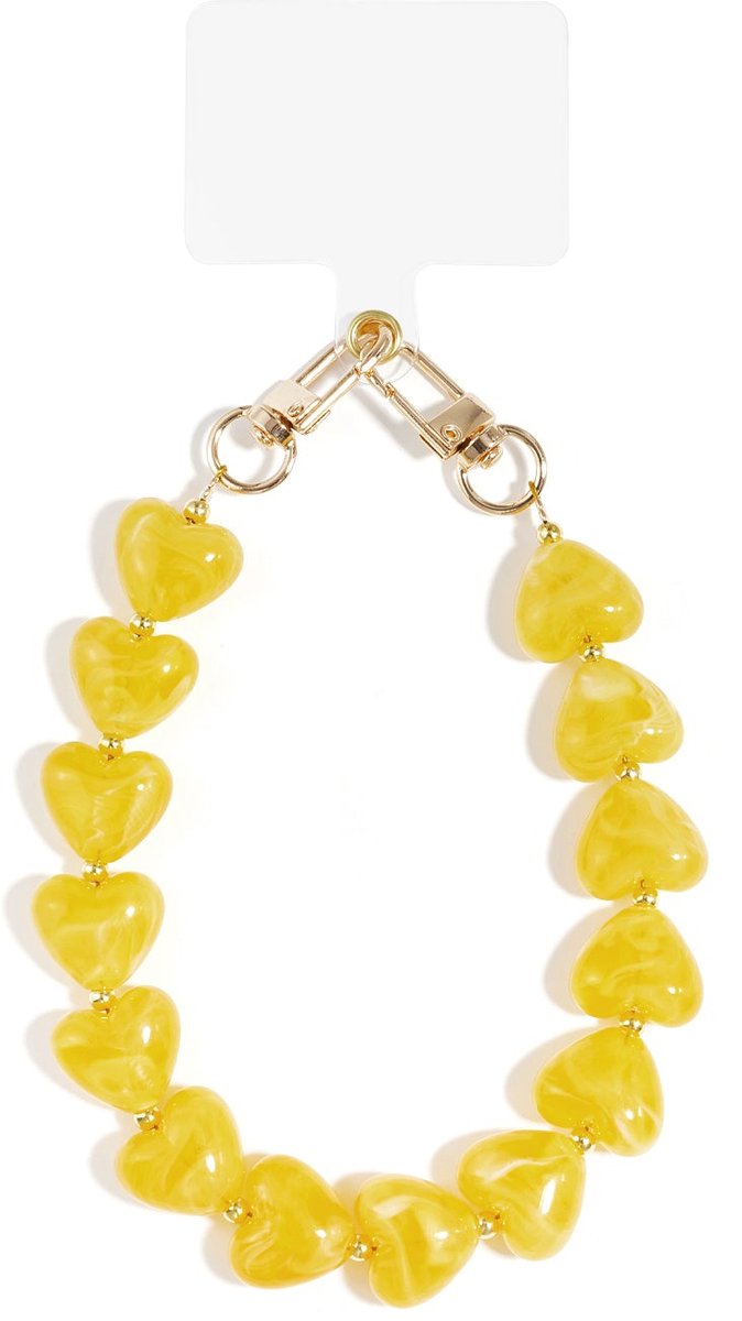 Telefoonsnoeren hart casual acryl dagelijkse accessoires - Geel