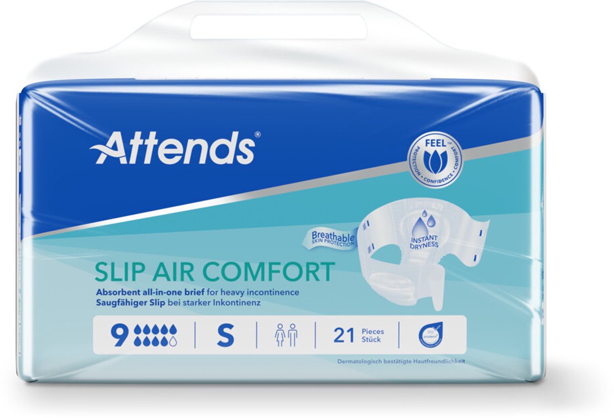 Attends Slip Air Comfort 9 Small - 1 paquet de 21 protections