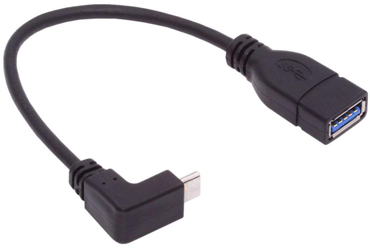 Dailygoods - USB C naar USB 3.0 OTG Kabel met 90 Graden Hoek