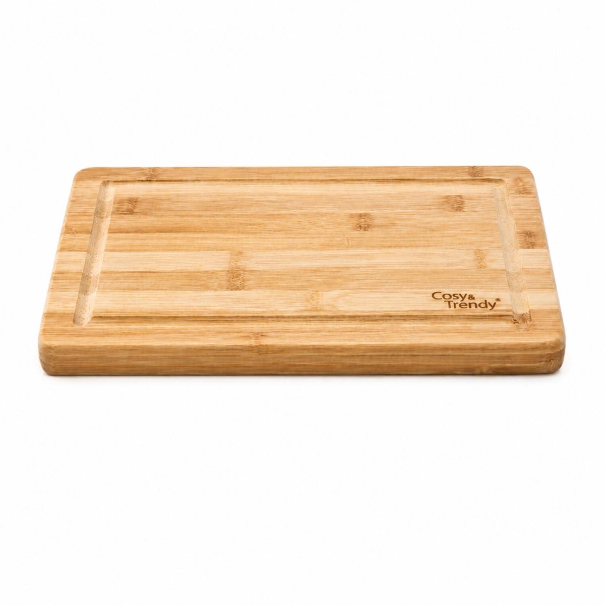 Keuken groente/vlees snijplank rechthoek - bamboe hout - 29 x 19 x 1.8 cm - met lekgroef