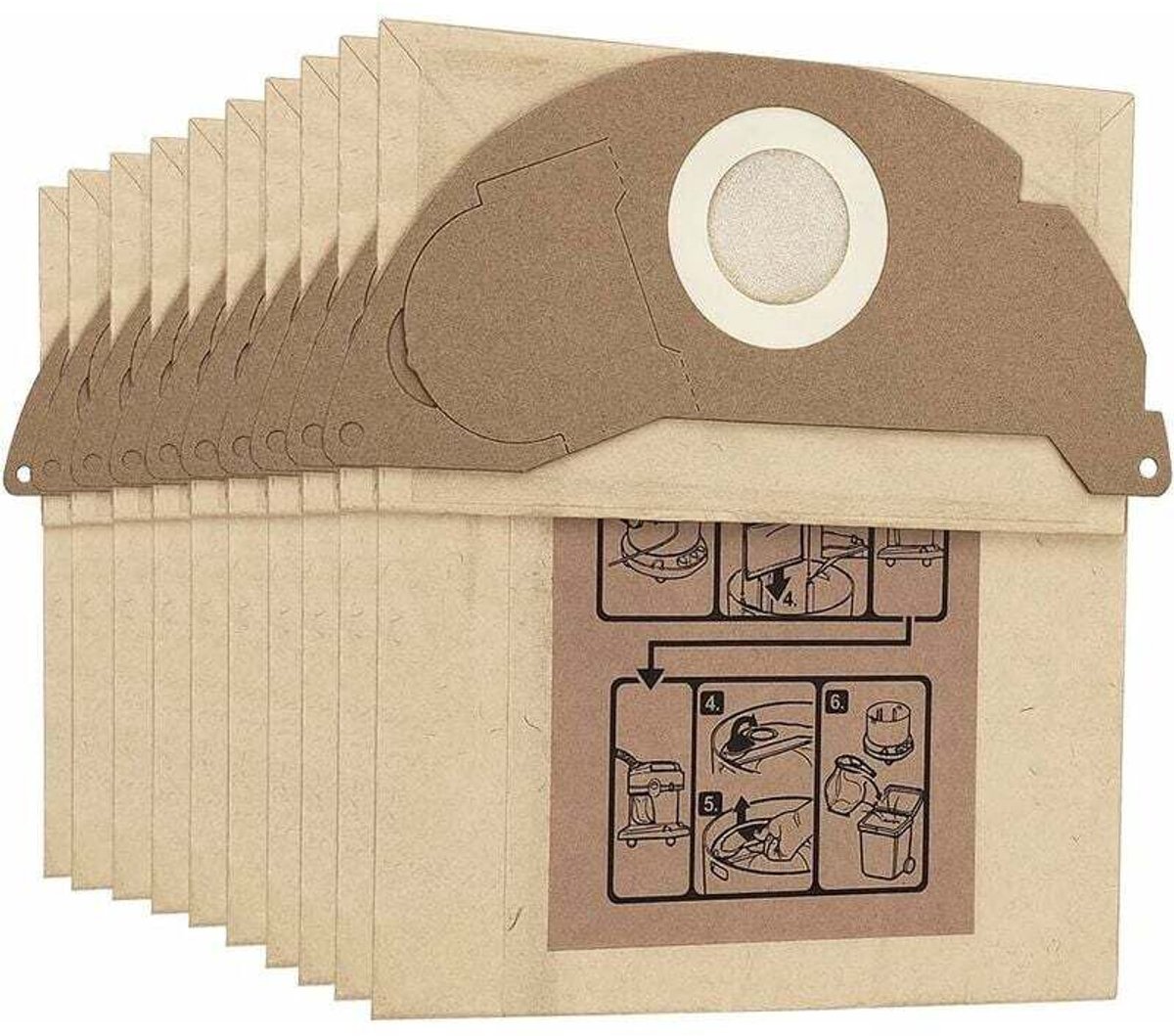 Geschikt voor WD2 MV2 WD2250 A2004 A2054 Stofzuiger 10-pack Vervanging Stofzakken