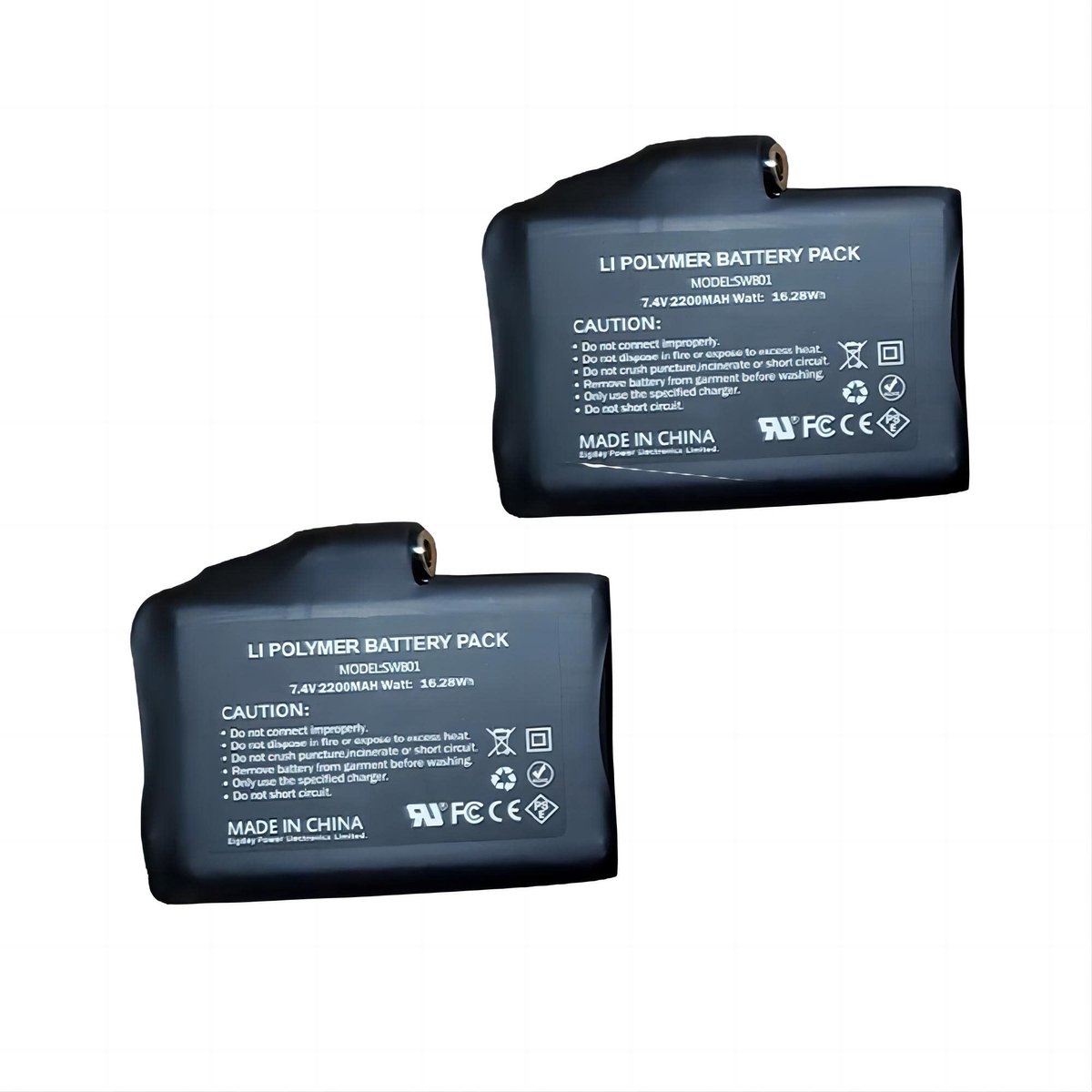 Dailygoods - Dailygoody - Lithium-polymeer batterij - Oplaadbare accu - Veiligheid gecertificeerd - Zwart - 2200mAh - Geschikt voor diverse toepassingen - Lit