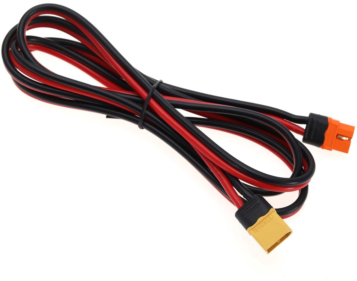 Dailygoods - Dailygoody - Power Kabel XT60I Vrouwelijk naar XT60 Mannelijke Connector - 1.5M - 12AWG Oplaadkabel - Voor Drones - Betrouwbaar en Duurzaam