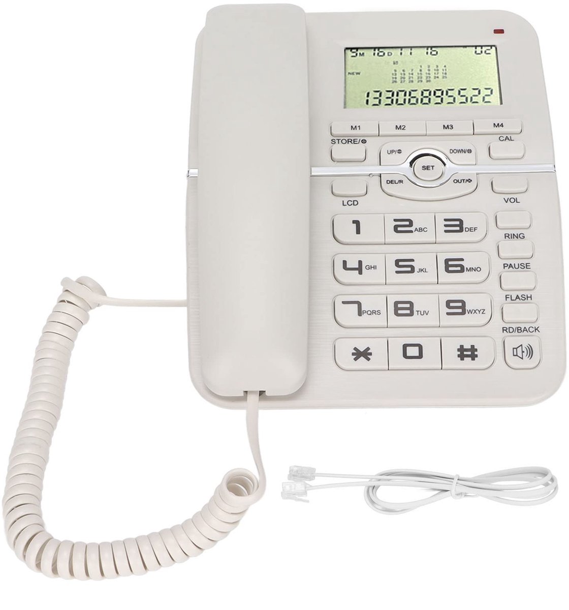 Dailygoods - Dailygoody - Vaste Telefoon - Nummerherkenning - Luidspreker - Wit - Multifunctionele Telefoon - Desktopelegant - Geschikt voor Thuisgebruik