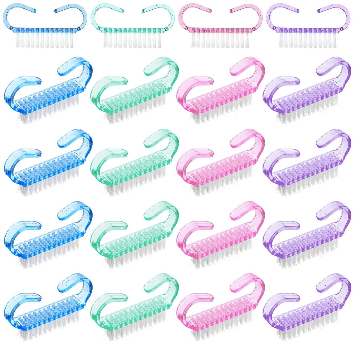 Dailygoods - Set van 20 Nylon Nagelreinigingsborstels