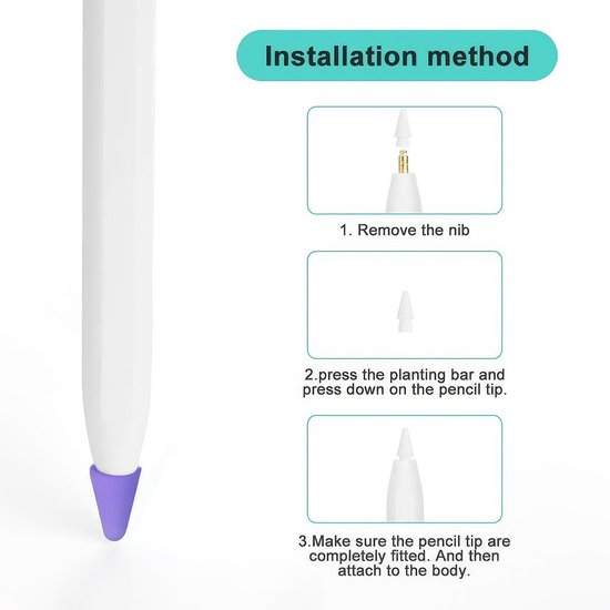Dailygoods - 48 Stuks Siliconen Puntafdekkingen voor A Pencil 1 & 2 — afbeelding 2