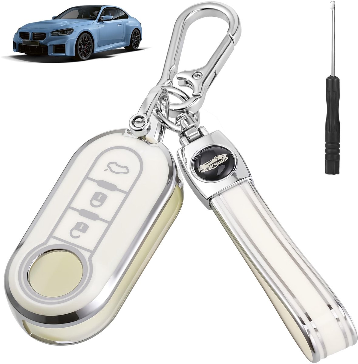 Dailygoods - TPU Sleutelhoes voor Fiat en Lancia Sleutels
