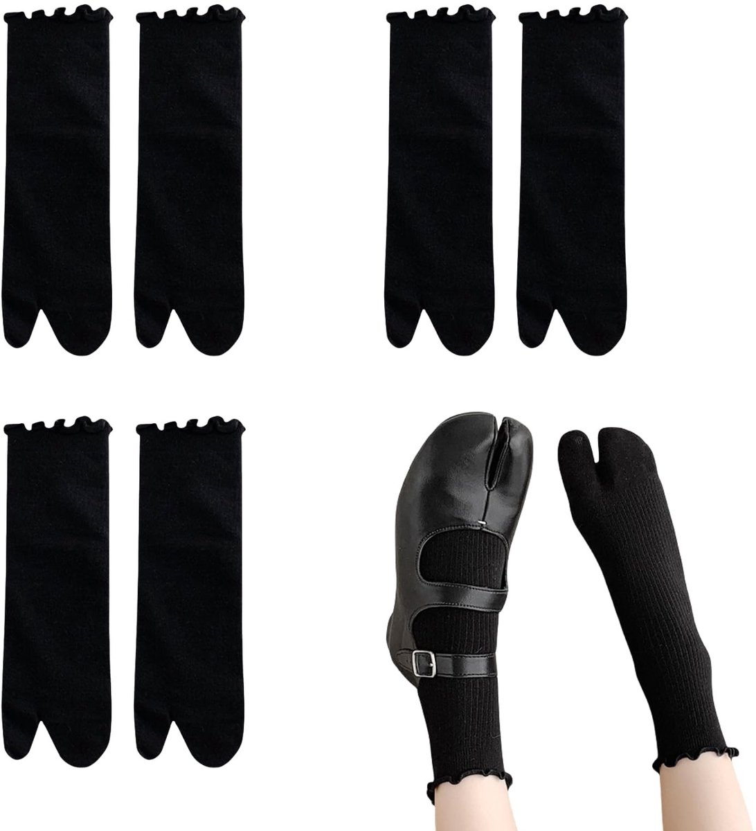 Dailygoods - Set van 3 Paar Tabi Flip Flop Sokken voor Dames