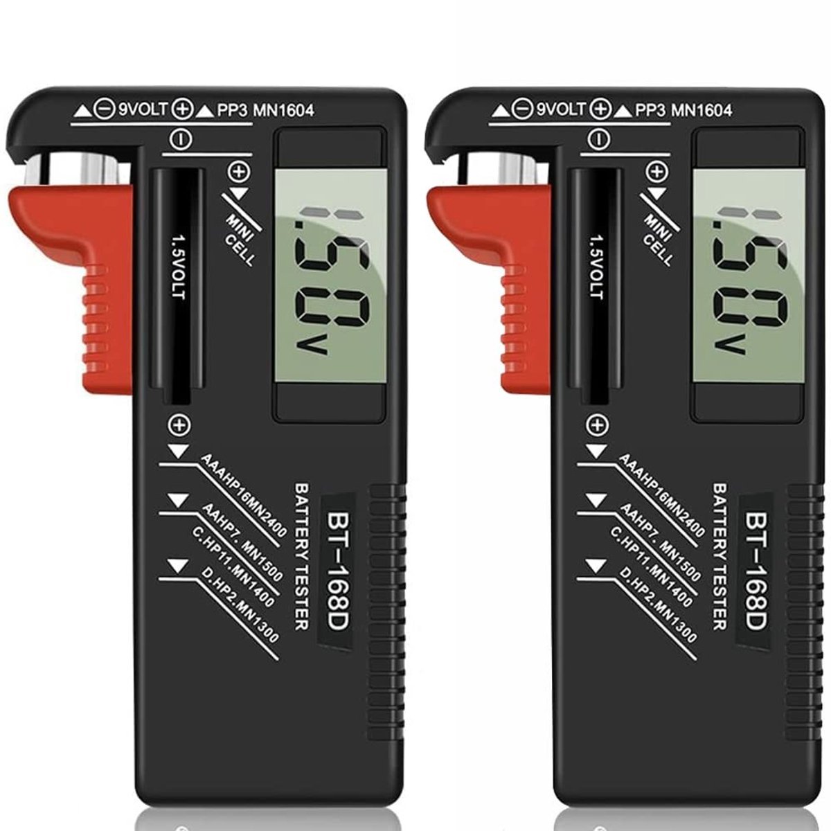 Dailygoods - Digitale Batterijtester voor Diverse Batterijformaten
