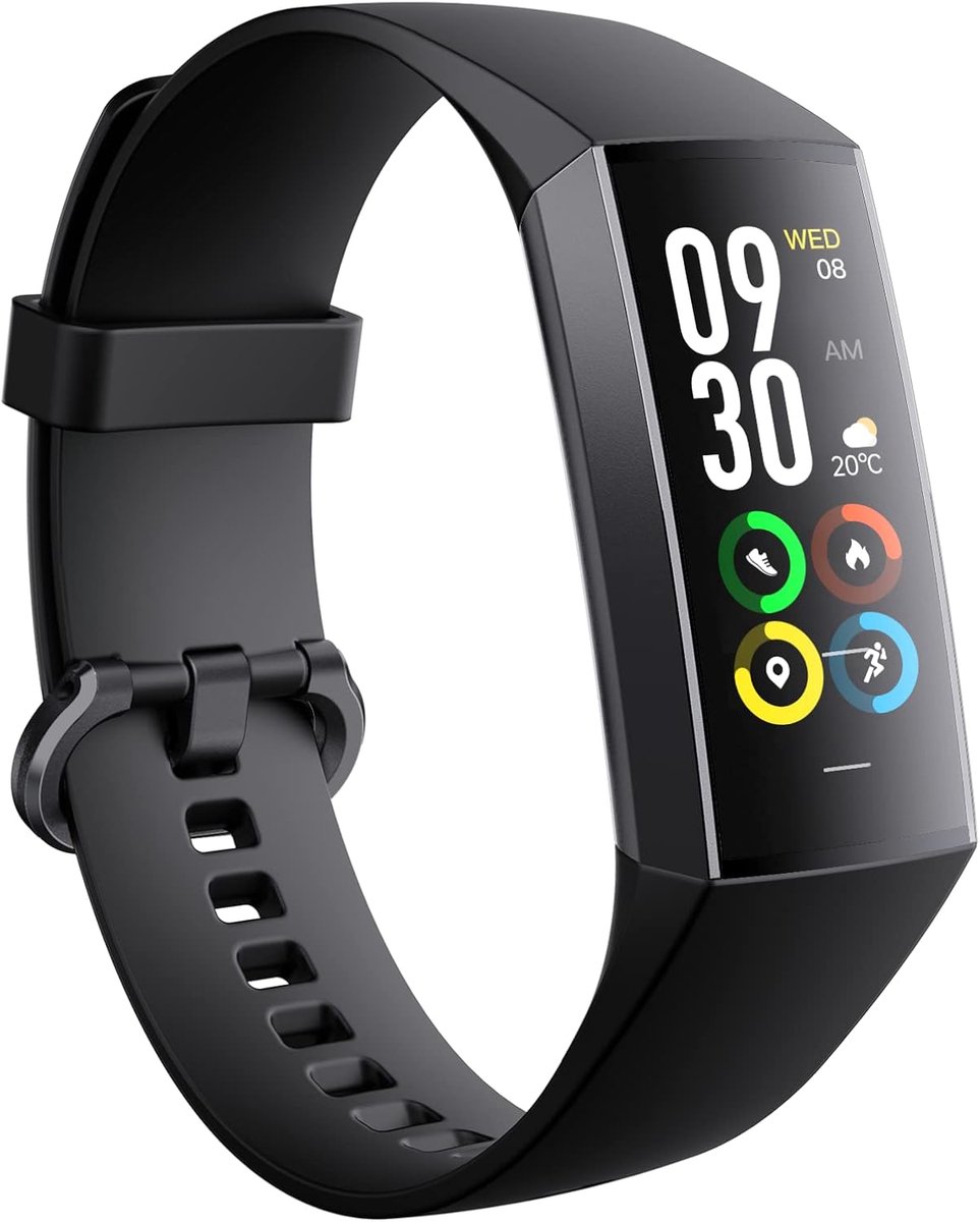 carmdering - Fitness Tracker Smartwatch met Hartslagmeter en Saturatiemeter – Stappenteller, Slaapmonitor, 25 Sportmodi en Meldingen – Sporthorloge voor Dames en Heren