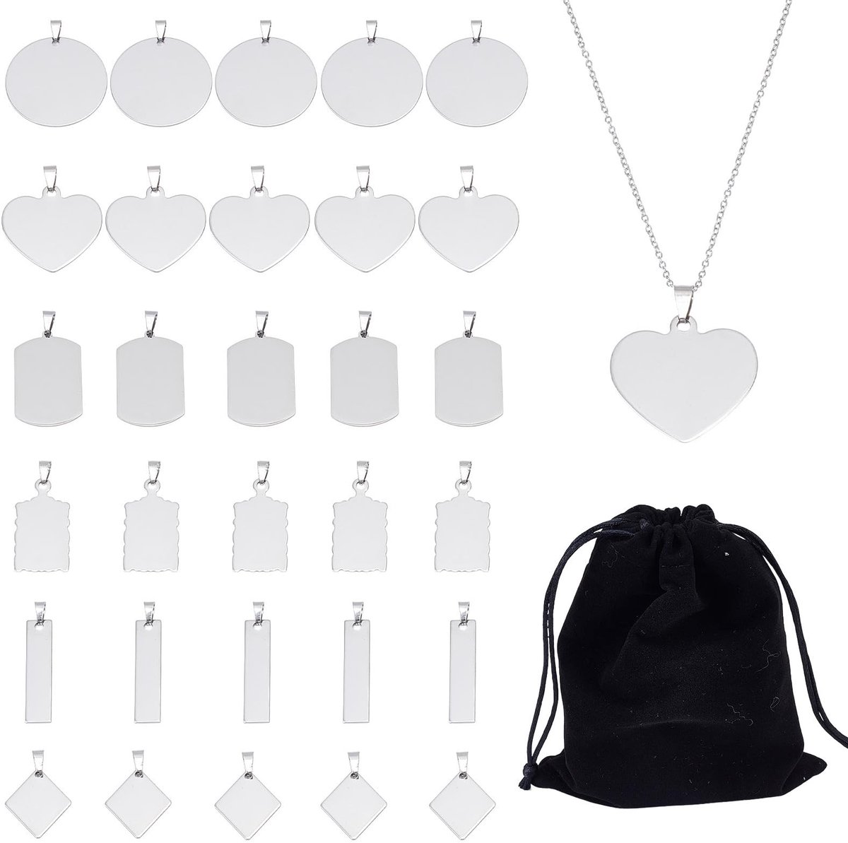 Dailygoods - Cosensi - Set van 30 Roestvrijstalen Vormen voor Etiketten en Hangers