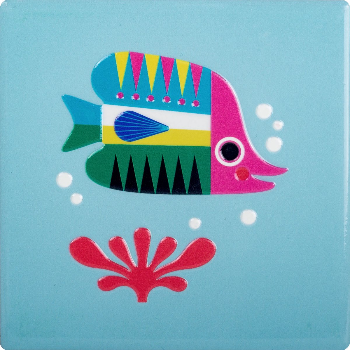Kitsch Kitchen tegeltje Sealife coral fish