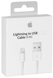 Witte Apple Lightning naar USB-kabel (1m) in verpakking.
