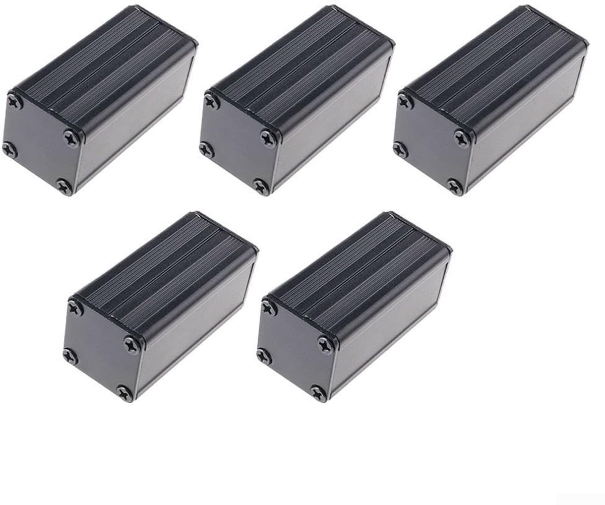 Dailygoods - Dailygoody - Elektronische projectdoos - Aluminium behuizing - Bescherming voor printplaten - Zwart - Projectbehuizing - Ideaal voor hobbyisten en pro
