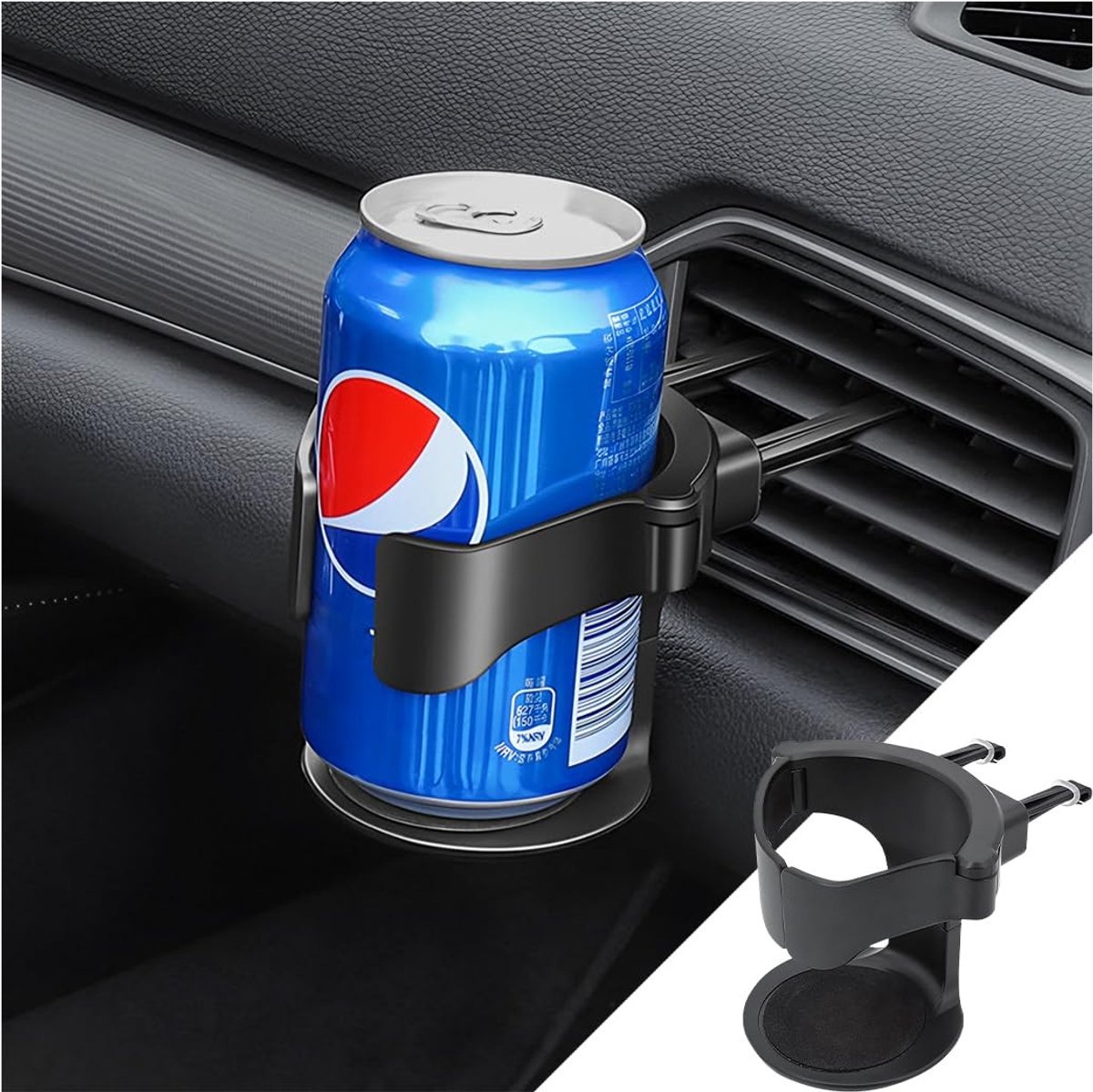 Dailygoods - Dailygoody - Auto-bekerhouder - Verstelbare bekerhouder - Multifunctioneel - Zwart - Flessenhouder - Ideaal voor in de auto - Geschikt voor vlakke ven..