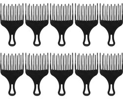Allecto - Afro Kam Set - 10-delig - Brede Kam voor Krullend en Golvend Haar - Perfect voor Styling - Voor Natuurlijk Haar - Inclusief Diverse Kamtypes